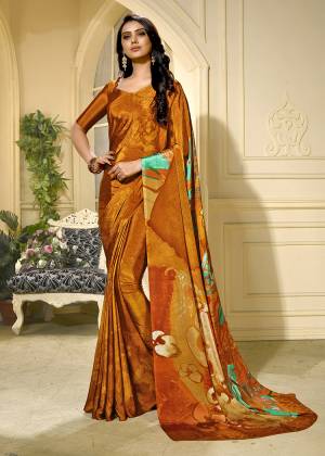 Add This Pretty Saree To Your Wardrobe For Your Casual Or Semi-Casual Wear. This Saree And Blouse Are Fabricated On Crepe Beautified With Abstract Prints All Over It. Buy Now