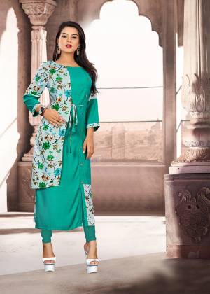Add This Pretty Trendy Patterned Designer Readymade Kurti In Sea Green Color Fabricated On Khadi Cotton. Its Pretty Color And Prints Will Earn You Lots Of Compliments From Onlookers. 