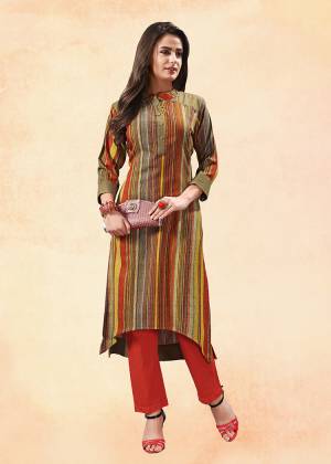 For Your College, Home Or Work Place, This Kurti Is Suitable For All. Grab This Readymade Kurti In Multi Color Fabricated On Rayon. It Is Light In Weight And Easy To Carry All Day Long.