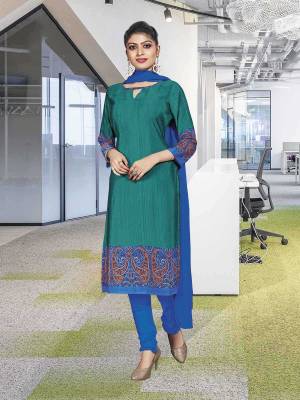 Comfort Is The First Priority When You Go To Your Work Place. So Keeping Your Comfort In Mind This Printed Dress Material Is Designed As A Uniform For Your Work Place. This Dress Material Is Fabricated On Crepe Silk Beautified With Prints Which Is Also Light In Weight And Easy To Carry All Day Long