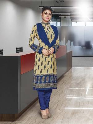No More Worry For What To Wear At Your Place, Grab This Crepe Silk?Fabricated Dress Material Beautified With Prints All Over. This Suit Can Be Used As Uniform At Different Places Like Airports, Hospitals And Hotel