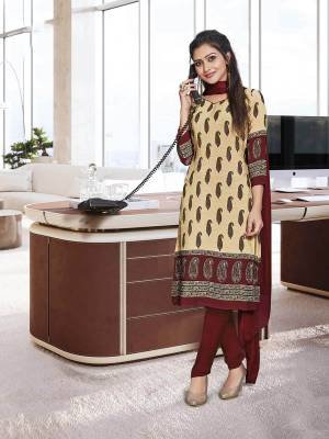 Here Is Very Pretty Printed Dress Material Fabricated On Crepe Silk?, This Pretty Suit Is Best Suitable For Your Work Place As It Is Light Weight And Esnures Superb Comfort All Day Long. Also It Can Be Used As Uniform At Different Places Like Airports, Hospitals And Hotels. Buy Now