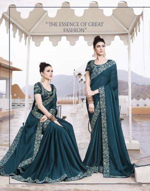 Add This Pretty Designer Saree To Your Wardrobe In Blue Color For The Upcoming Festive And Wedding Season. This Saree And Blouse Are Silk Based Beautified With Attractive Embroidery. Buy Now.