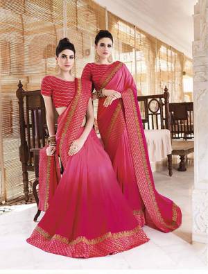 Bright And Visually Appealing Shade Is Here With This Designer Saree In dark Pink Color. This Saree And Blouse Are Silk Beautified With Attractive Embroidery Which Will Earn You Lots Of Compliments From Onlookers. 