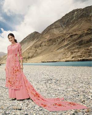 Look Pretty In This Designer Straight Cut Suit In Pink Color. Its Pretty Embroidered Top Is Fabricated On Georgette Paired With Santoon Bottom And Digital Printed Georgette Fabricated Dupatta. Its Pretty Floral Prints And Embroidery Will Earn you Lots Of Compliments From Onlookers. 