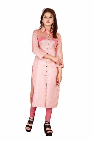 Add This Very Pretty Readymade Kurti To Your Wardrobe For Casual Or Semi-Casual Wear. This Kurti Is Suitable For College, Work Place, Etc. It IS Light Weight And Easy To Carry All Day Long. Buy This Pretty Kurti Now.