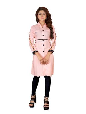 Add This Very Pretty Readymade Kurti To Your Wardrobe For Casual Or Semi-Casual Wear. This Kurti Is Suitable For College, Work Place, Etc. It IS Light Weight And Easy To Carry All Day Long. Buy This Pretty Kurti Now.