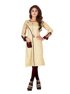 Grab This Readymade Kurti For Your Casual Or Semi-Casual Wear. This Simple Kurti Is Light Weight, Soft Towards Skin And Also Available In All Regular Sizes Which Ensures You Superb Comfort All Day Long. 