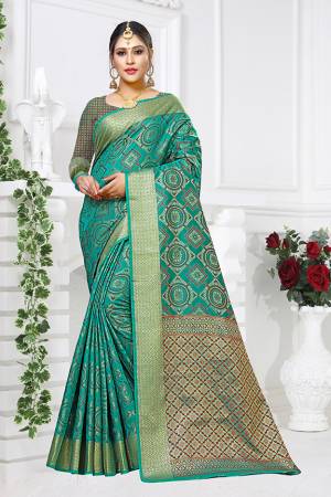 Must Have Saree In Every Womens Wardrobe Is Here With This Silk Based Heavy Weaved Saree In Blue Color. This Saree And Blouse are Fabricated On Patola Art Silk Beautified With Heavy Weave. Buy This Saree Now.