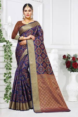 Grab This Beautiful Designer Silk Based Saree For The Upcoming Festive And Wedding Season. This Attractive Royal Blue Colored Saree Is Fabricated on Patola Art Silk. It Is Easy To Drape And Durable. Buy Now.