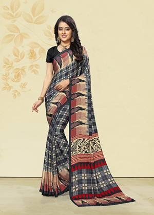 For Your Casuals Or Semi-Casuals, Grab This Light Weight Printed Saree Fabricated On Crepe. Its Fabric IS Soft Towards Skin And Ensures Superb Comfort All Day Long. 