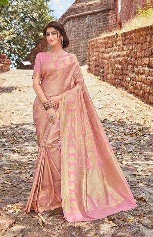 Grab This Very Beautiful Heavy Weaved Designer Silk Based Saree In Pink Color. This Pretty Saree Is Fabricated On Jacquard Silk Paired With Art Silk Fabricated Blouse. This Saree Is Suitable For Any Festive Wear Or Social Function.