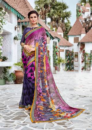 For Your Casual Or Semi-Casual Wear, Grab This Printed Light Weight Saree. This Saree And Blouse Are Fabricated On Georgette Which Ensures Superb Comfort All Day Long. 