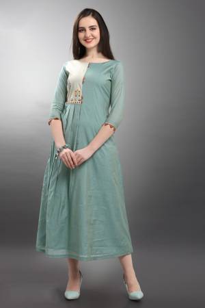 Look Pretty In This Beuautiful Subtle Shade With This Readymade Kurti In Steel Blue Color. This Pretty Kurti IS Fabircated On Viscose Silk. Its Rich Color And Fabric Will Earn You Lots Of Compliments From Onlookers. Also It Is Available In All Regular Sizes. 