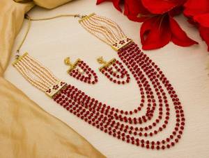 Grab This Very Pretty And Elegant Looking Necklace Set In Vintage Pattern. You Can Pair This Up With Suit, Saree Or Lehenga Any Thing. Also It Is Light In Weight And Easy To Carry Throughout The Gala. Buy Now.
