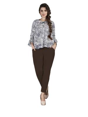 Grab This Lovely Comfortable Pants For Your Casual Or Semi-Casuals. It Is Plain And Fabricated On Stretchable Cotton Which Ensures Superb Comfort All Day Long. Also You Can Pair It Up With Top, Tunics Or Kurtis. Buy Now.