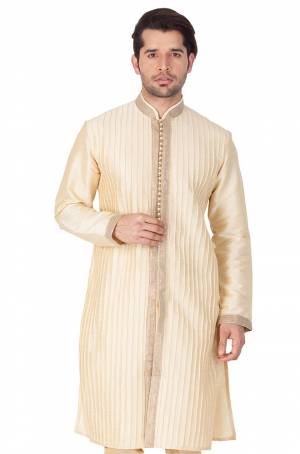 Grab This Amazing Readymade Kurtas For Men Fabricated On Cotton Silk.?This Kurta Is Suitable For Festive Wear Or Any Wedding Functions. It Is Light In Weight and Can Be Paired With Any Kind Of Bottom Like Chudidar, Pyjama Or Even Denims. Its Fabric Gives A Rich Look To Your Personality And Ensures Superb Comfort All Day Long. Avialable In All Sizes. Buy Now.