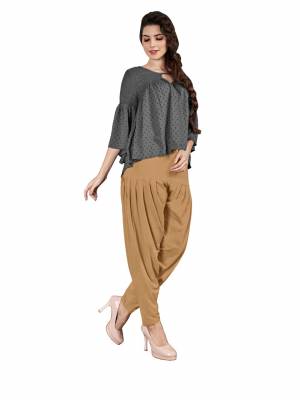 Grab This Super Comfort Patiala To Pair Up With Your Kurtis For Utmost Comfort. This Patiala IS Fabricated On Stretchable Cotton And A Very Neat Cowl Pattern. Buy Now.