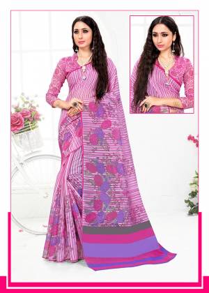 For Your Casual Or Semi-Casual Wear, Grab This Pretty Simple Printed Saree In Purple Color. This Saree And Blouse are Fabricated On Cotton Which Is Durable And Easy To Care For. 