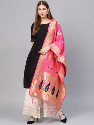 Enhance Your Look of gown and lehenga choli With Latest Trends Of?Banarasi Dupatta Beautified With Attractive Weave All Over. You Can Pair This Up With Any Kind Of Ethnic Attire.