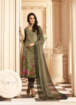 Simple And Elegant Looking Straight Suit with Utmost Comfort Is Here In Olive Green And Dark Green Color. This Suit Is Crepe Based Beautified With Digital Print Paired With Georgette Fabricated Dupatta. Buy Now.