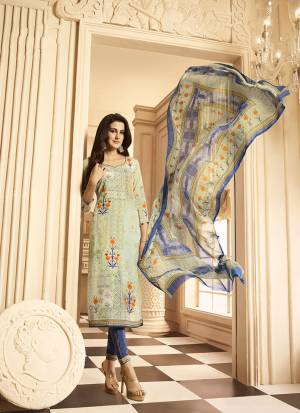 Simple And Elegant Looking Straight Suit with Utmost Comfort Is Here Pastel Green And Blue Color. This Suit Is Crepe Based Beautified With Digital Print Paired With Georgette Fabricated Dupatta. Buy Now.
