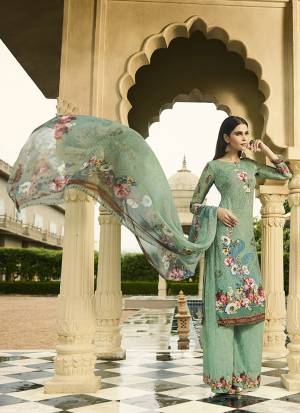 Grab This Pretty Suit For The Upcoming Festive Season With This Straight Suit In Light Green Color. This Pretty Digital Printed Suit In Fabricated on Crepe Paired With Georgette Fabricated Dupatta. It Is Light In Weight, Durable And Easy To Care For. 