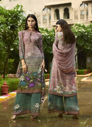 Here Is A Very Pretty Digital Printed Suit In Multi And Teal Green Color. Its Top And Bottom Are Fabricated On Crepe Paired With Georgette Fabricated Dupatta. Its Fabrics Are Soft Towards Skin Which Ensures Superb Comfort All Day Long. 