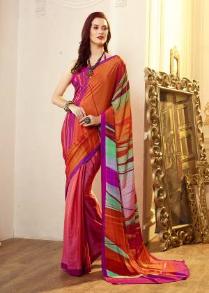For Your Casuals Or Semi-Casuals, Grab This Light Weight Printed Saree Fabricated On Crepe. Its Fabric IS Soft Towards Skin And Ensures Superb Comfort All Day Long. Buy Now