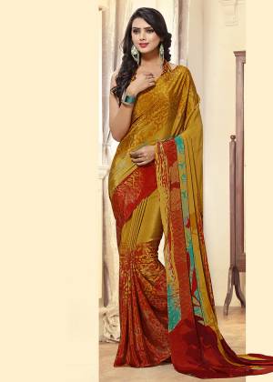For Your Casuals Or Semi-Casuals, Grab This Light Weight Printed Saree Fabricated On Crepe. Its Fabric IS Soft Towards Skin And Ensures Superb Comfort All Day Long. Buy Now