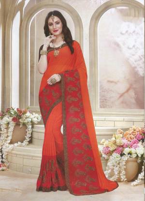 Grab This Very Pretty Designer Saree For The Upcoming Festive Season In Heavy Panel Concept. This Saree Is Fabricated On Georgette Paired With Art Silk Fabricated Blouse. It Is Light Weight, Durable And Easy To Carry All Day Long. 