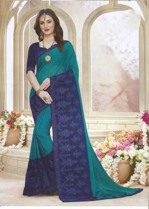 Grab This Very Pretty Designer Saree For The Upcoming Festive Season In Heavy Panel Concept. This Saree Is Fabricated On Georgette Paired With Art Silk Fabricated Blouse. It Is Light Weight, Durable And Easy To Carry All Day Long. 