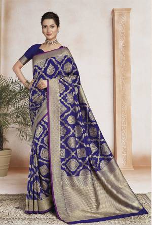 Grab This Very Beautiful Designer Weaved Saree In Blue Color . This Saree And Blouse Are Fabricated On Soft Art Silk. Its Fabric Will Give A Rich Look To Your Personality. 