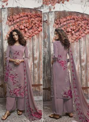 New And Unique Shade In Purple Is Here To Add Into Your Wardrobe With This Designer Dress Material In Mauve Color. This Digital Printed Suit Is Fabricated on Crepe Paired With Georgette Fabricated Dupatta.