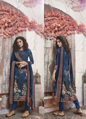 Enhance Your Personality In This Designer Digital Printed Straight Suit In Navy Blue Color. This Dress Material Is Fabricated On Crepe Paired With Georgette Fabricated Dupatta. Buy This Suit Now.
