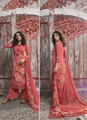 Rich And Elegant Look, New Shade Is Here To Add Into Your Wardrobe With This Straight Suit In Old Rose Pink Color. This Preety Suit Is Crepe Based Paired With Georgette Fabricated Dupatta. This Dress Material Is Beautified With Digital Prints All Over. 