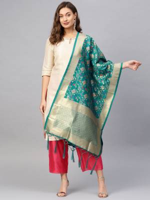 Enhance Your Look of gown and lehenga choli With Latest Trends Of?Banarasi Dupatta Beautified With Attractive Weave All Over. You Can Pair This Up With Any Kind Of Ethnic Attire And In Same Or Contrasting Color