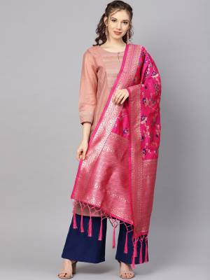 Enhance Your Look of gown and lehenga choli Or A Simple Kurti With Latest Trends Of Banarasi Dupatta Beautified With Attractive Weave All Over. You Can Pair This Up With Any Kind Of Ethnic Attire And In Same Or Contrasting Colored Attire.?