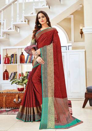 Grab This Brautiful Heavy Weaved Designer Saree For The Upcoming Festive And Wedding Season. This Saree And Blouse Are Fabricated Jacquard Silk With Detailed Weave All Over. Buy Now.