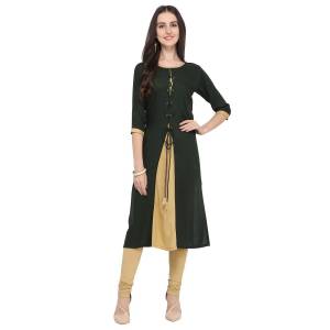 Grab This Pretty Readymade Kurti In Black Color Fabricated On Rayon. This Kurti Has Elegant Front Pattern, You can Pair This Up Pants Or Leggings. Buy Now.