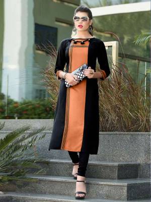 Add Some Casuals with This Readymade Straight Kurti In Black And Orange Color Fabricated On Cotton. Its Fabric Is Soft Towards Skin And Easy To Carry All Day Long. Also It Is Available In All Regular Sizes. Buy Now.