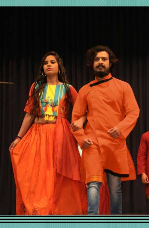 Grab This Special Combo Of Men And Women In Orange Color Which Is Fully Stitched And Available In All Regular Sizes. In This Combo You will Be Getting A Lehenga & Choli With Matching Men's Wear Kurta. All Three Pieces Are Fabricated On Khadi Cotton Which Is Light Weight, Durable And Easy To Carry Throughout The Gala. Buy Now.