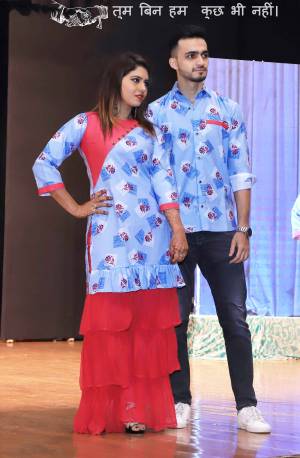 Grab This Special Combo Of Men And Women In Light Blue And Red Color Which Is Fully Stitched And Available In All Regular Sizes. In This Combo You will Be Getting A Kurti And Sharara With Matching Men's Wear Shirt. All Three Pieces Are Cotton Based Which Is Light Weight, Durable And Easy To Carry Throughout The Gala. Buy Now.