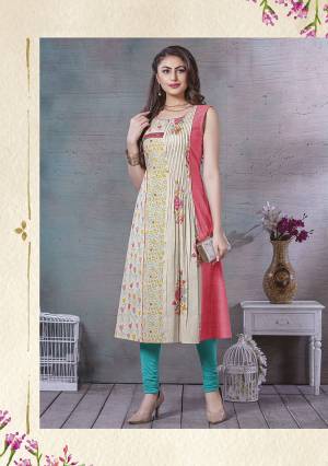 Grab This Beautiful Kurti In Cream Color Fabricated On Cotton. This Pretty Readymade Kurti Is Beautified With Pints And Thread Work. Also Its Fabric Ensures Superb Comfort All Day Long. 