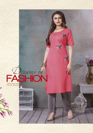 Grab This Beautiful Kurti In Rani Pink Color Fabricated On Rayon Cotton. This Pretty Readymade Kurti Is Beautified With Pints And Thread Work. Also Its Fabric Ensures Superb Comfort All Day Long. 