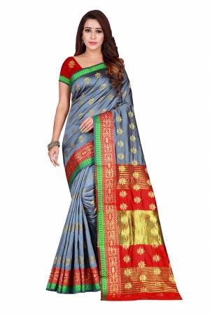 Flaunt Your Rich And Elegant Wearing This Pretty Attractive Weaved Saree. This Saree And Blouse Are Fabricated On Banarasi Art Silk Beautified Weave All Over. It Is Light Weight and Easy To Drape.