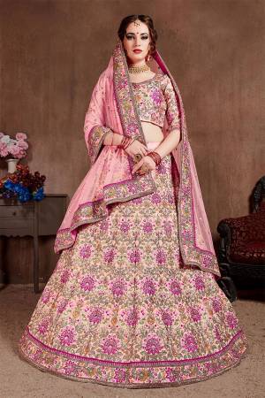 Look Beautiful Wearing This Heavy Attractive Designer Lehenga Choli In All Over Baby Pink Color. This Lehenga Choli Is Fabricated On Art Silk Paired With Net Fabricated Dupatta. Its Lovely Color Pallete In Embroidery Gives An Attractive Look To The Lehenga. Buy Now.