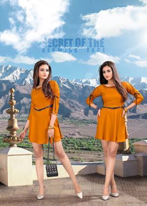 Here Is A Trendy And Smart Readymade One-Piece In Rust Orange Color Fabricated on Rayon. It Is Soft Towards Skin And Ensures Superb Comfort All Day Long .