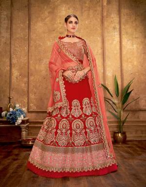 Dipped in a deluge of love and romance, the classic red lehenga is one to count on this wedding/festive season. Adorn it with subtle gold jewels for a culturally-approved look. 