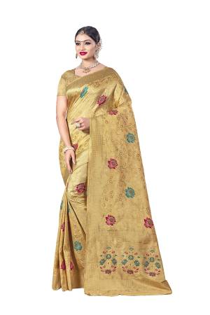 You Will Definitely Earn Lots Of Compliments Wearing This Designer Silk Based Saree In Yellow Color. This Saree Is Banarasi Art Silk Fabricated Paired With Art Silk Blouse. Its Fabric Is Durable And Easy To Care For. 